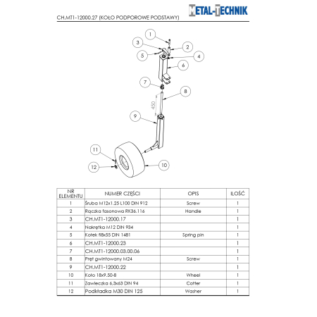 Katalog części zamiennych - Metal-Technik Chwastownik MT1 - 12000